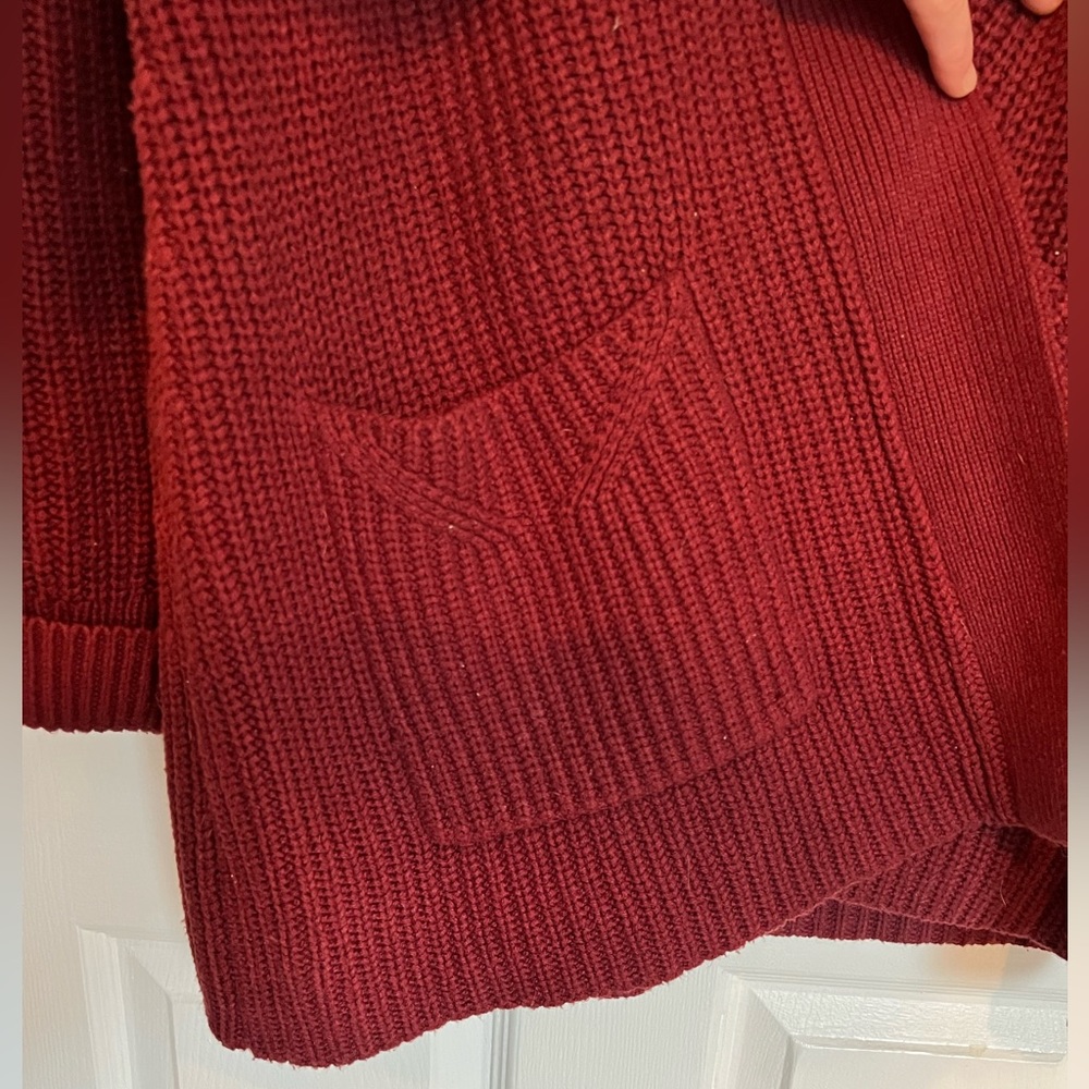 Anthropologie Knitted & Knotted Cardigan Sweater - Size M - Maroon - Picture 4 of 4